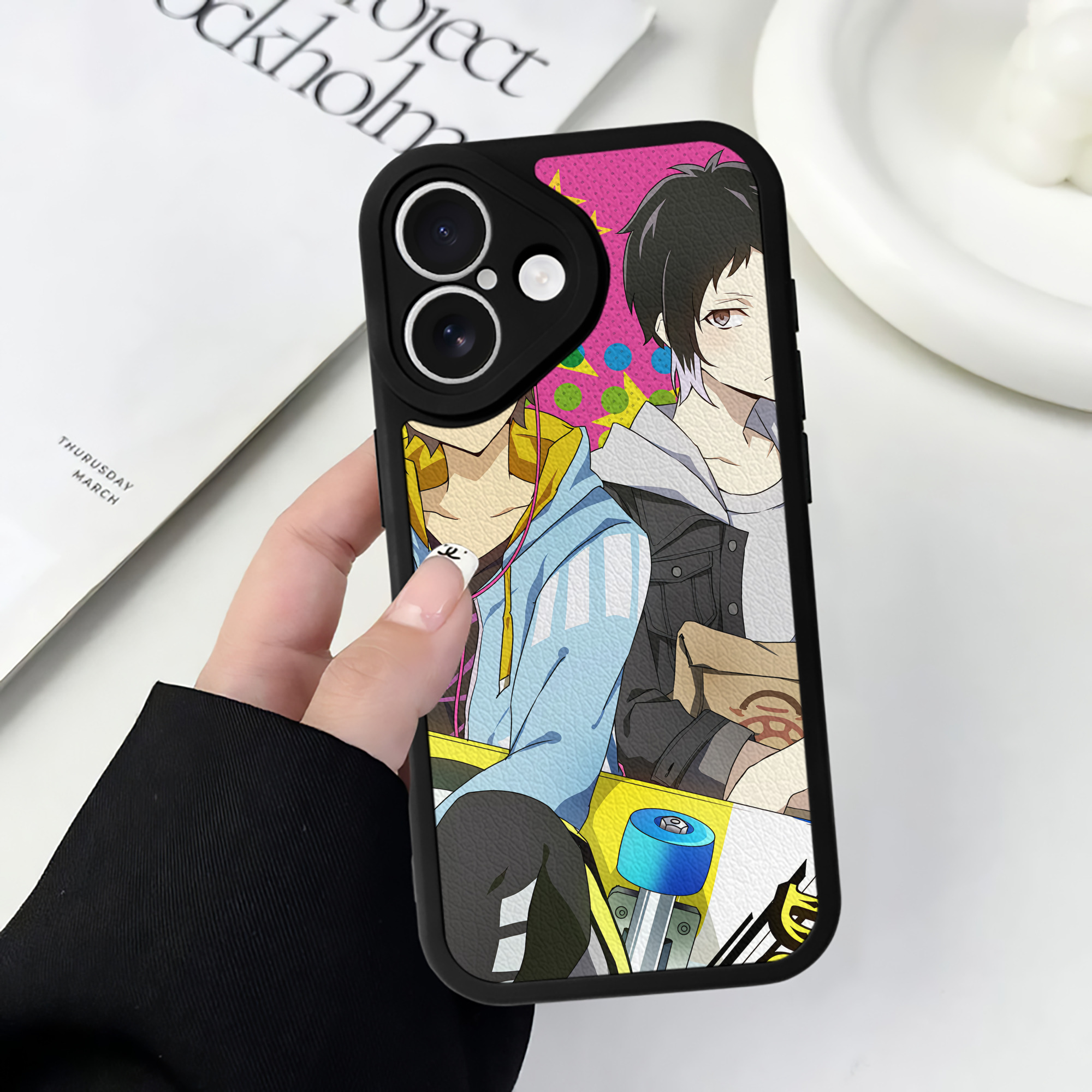 （画像用） 文豪ストレイドッグス Bungo Stray Dogs 【iPhone 16シリーズ対応】シリコンスマホケース（レザー調） 材質：シリコン
